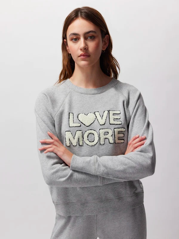 Sweatshirt Love More Heather Grey - Spiritual Gangster
