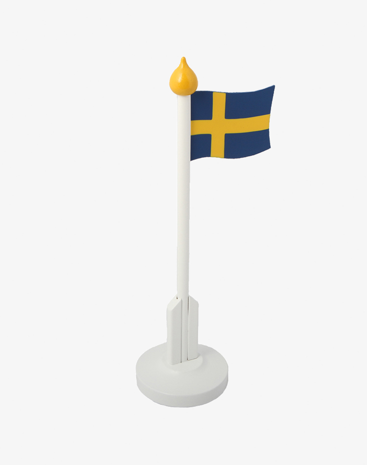 Svensk flagga vit stång 25 cm