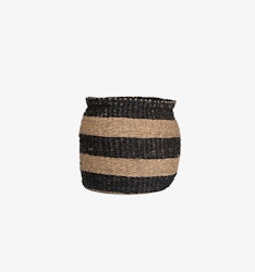 Prisa stripe korg M, sjögräs natur/svart