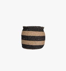 Prisa stripe korg S, sjögräs natur/svart