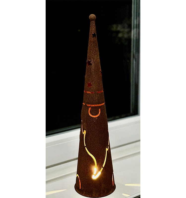 Tomte med värmeljushållare  i rostfinish