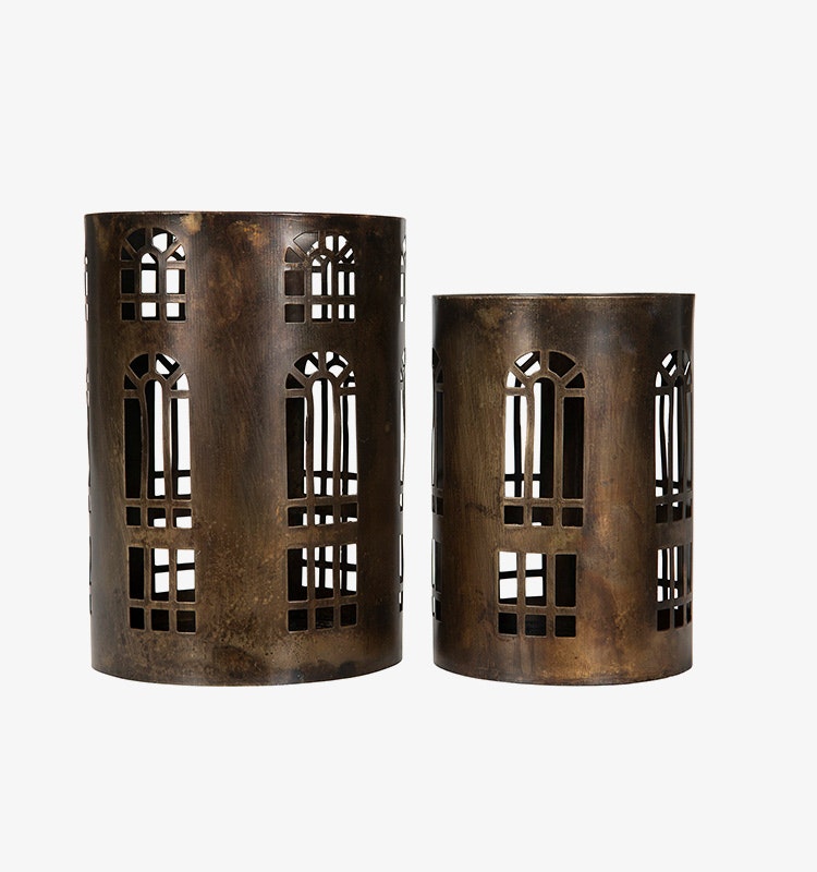 Lykta Fönster Antik Brun - 2 set