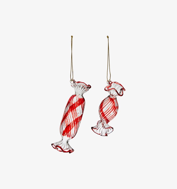 Candy Julhänge  Mix 2-set Klar/Röd