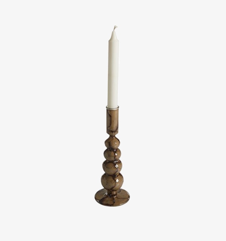 Ljusstake Zuri Låg Brun