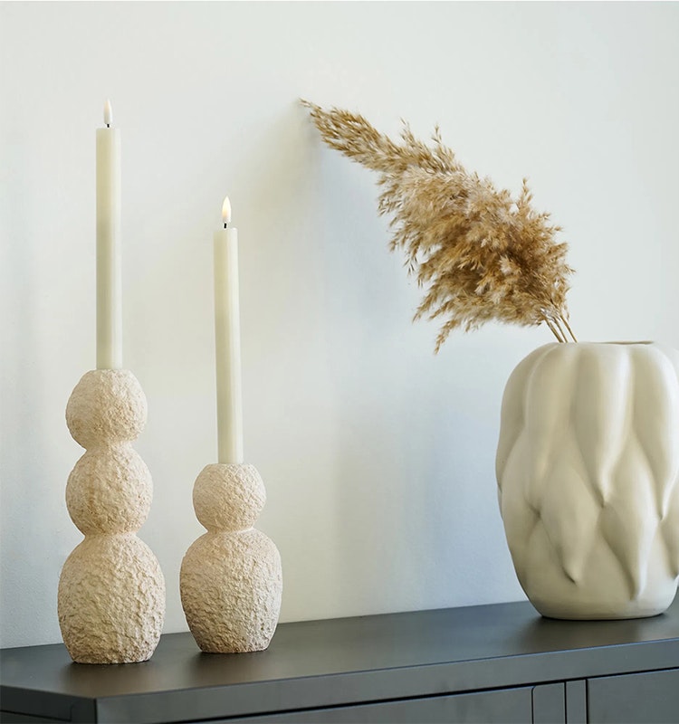 Ljushållare Natural cement 2 set Beige
