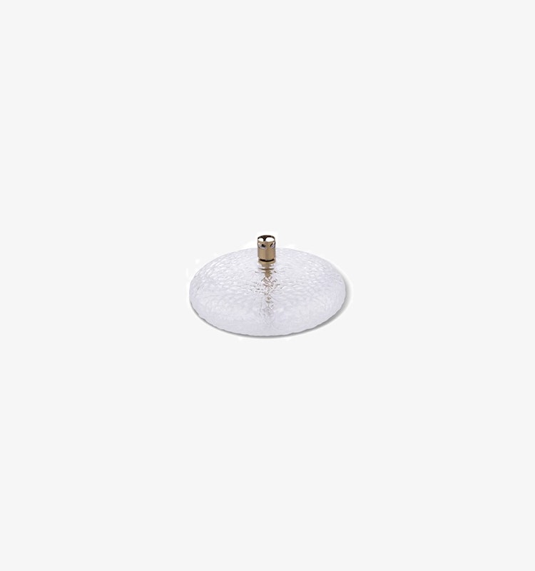 Oljelampa Rund Hamrat glas Brass 14cm