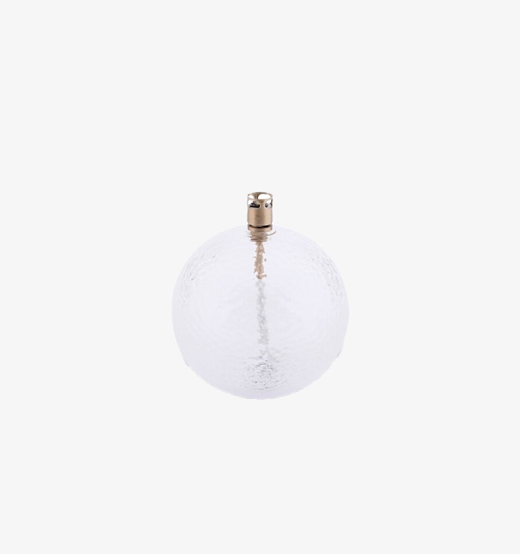 Oljelampa Rund Hamrat glas Brass  11cm