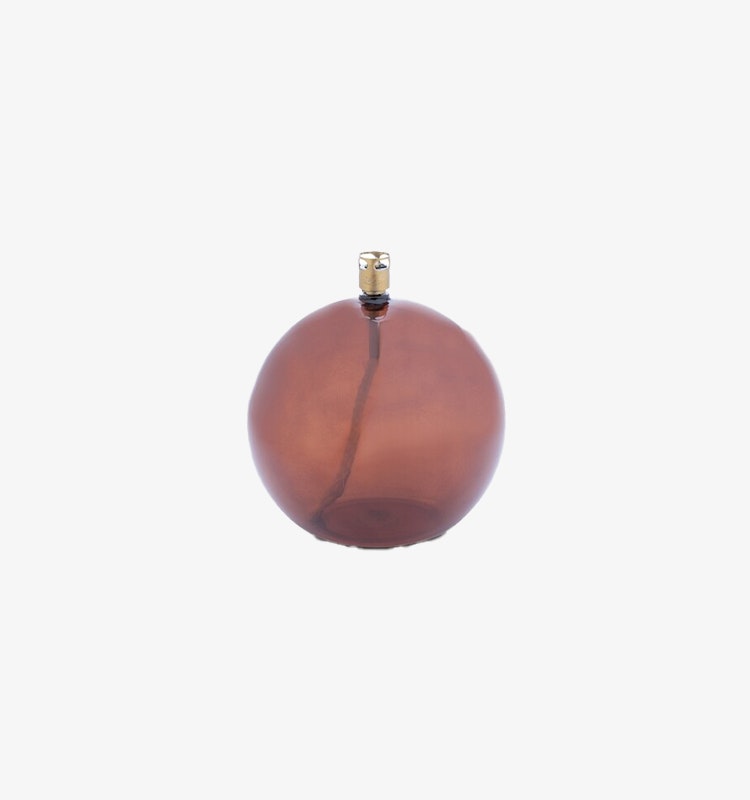 Oljelampa Rund Cognac Brass 13cm