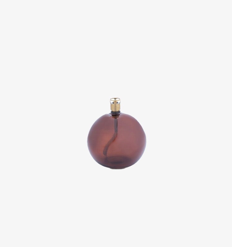 Oljelampa Rund Cognac Brass 9cm