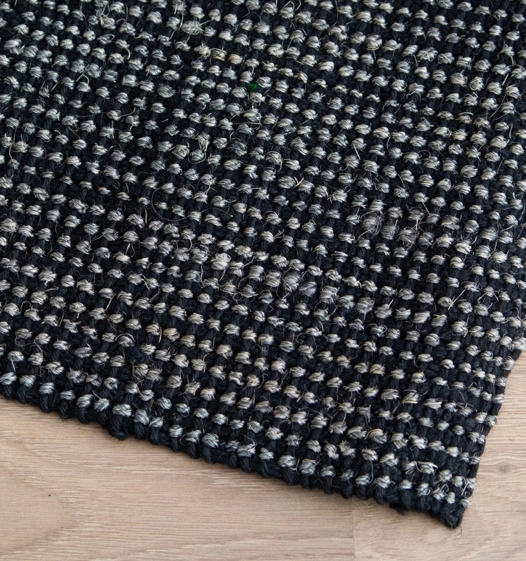 Granit gångmatta, jute/sisal sv/grå, 80 x 140 cm