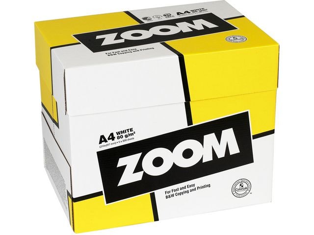 Papper ZOOM A4 hålat 80g 2500ark