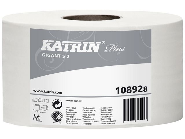 Toalettpapper Katrin PLUS för hållare Gigant S/Mini 12st 160meter