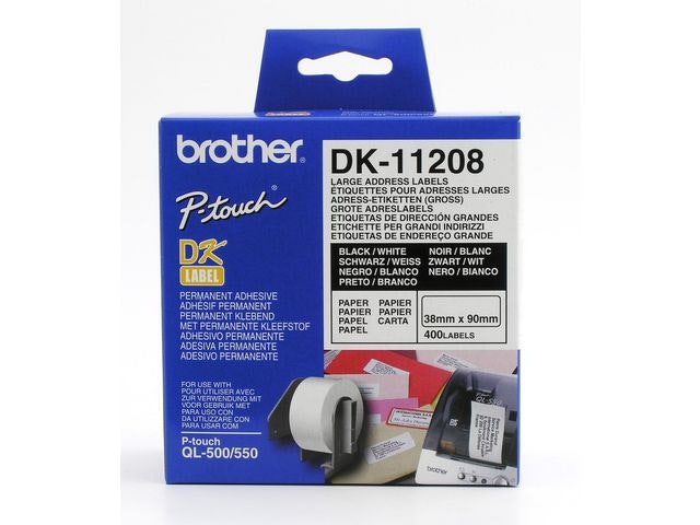 Etikett BROTHER universal 38x90mm 400/fp