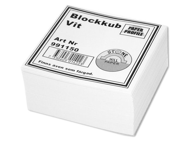 Blockkub 100x100x50mm limmad - vit