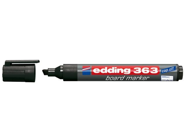 Whiteboardpenna EDDING 363 svart snedskuren spets - 10st