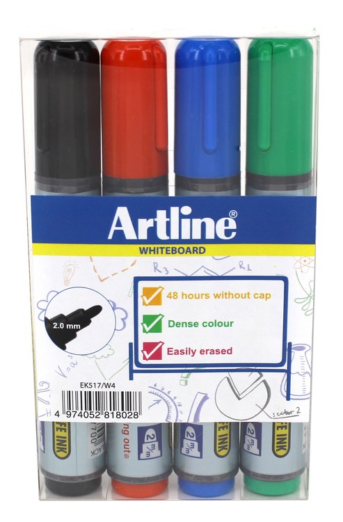 Whiteboardpenna Artline 517 4-pack