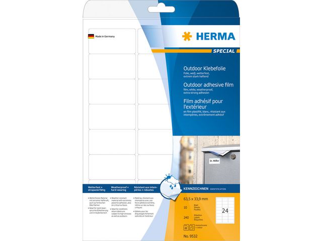 Etikett HERMA Outdoor 63,5x33,9mm 240/fp