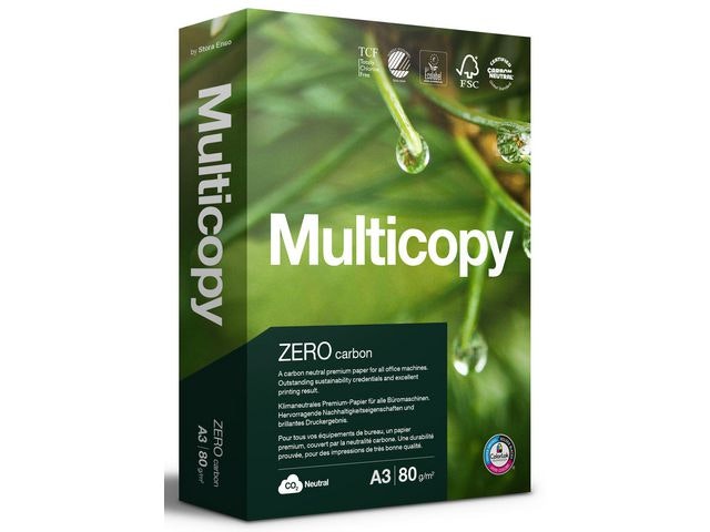 Papper MultiCopy Zero A4 hålat 80g 2500ark