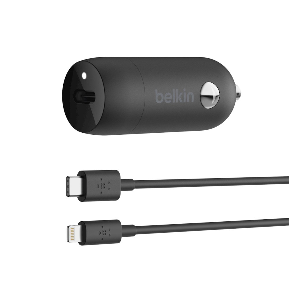mobilladdare Bil Belkin 20w Lightning till USB-C  kabel 1,2m