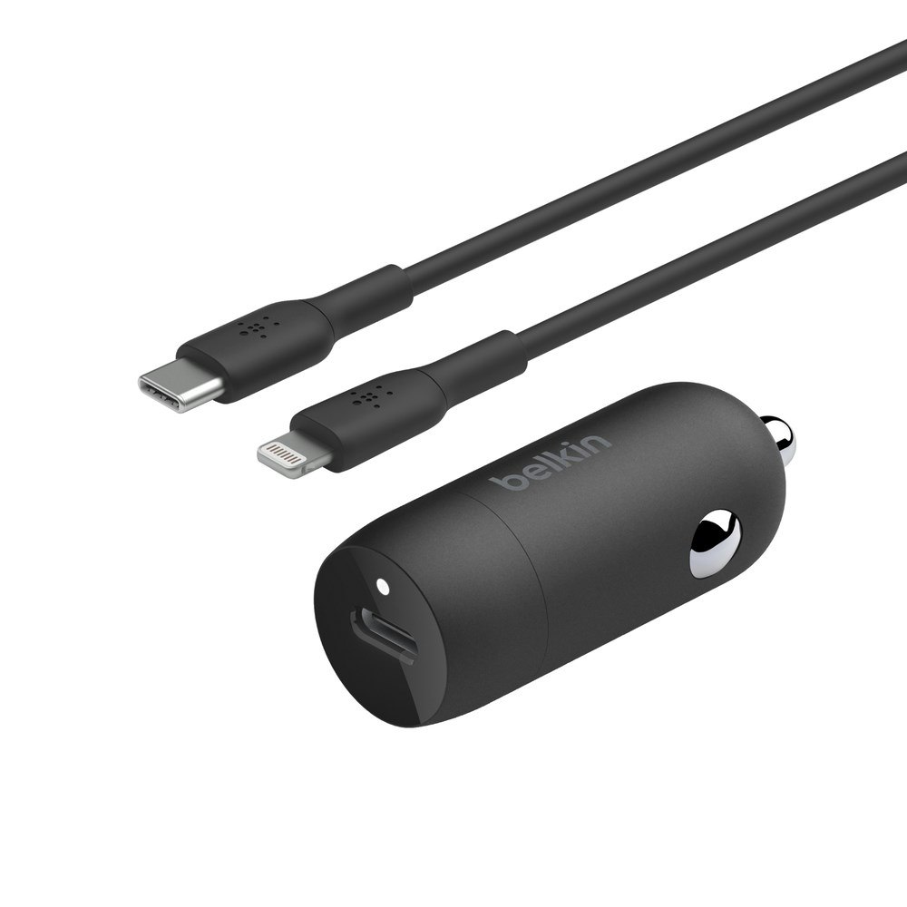 Mobilladdare Bil Belkin 30w Lightning till USB-C  kabel 1m