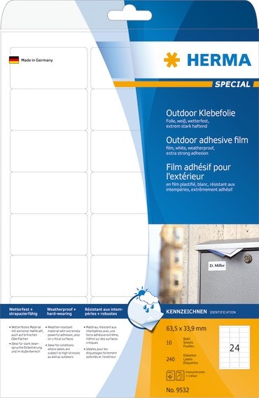 Herma etikett film extra tålig 63,5x33,9 (240)