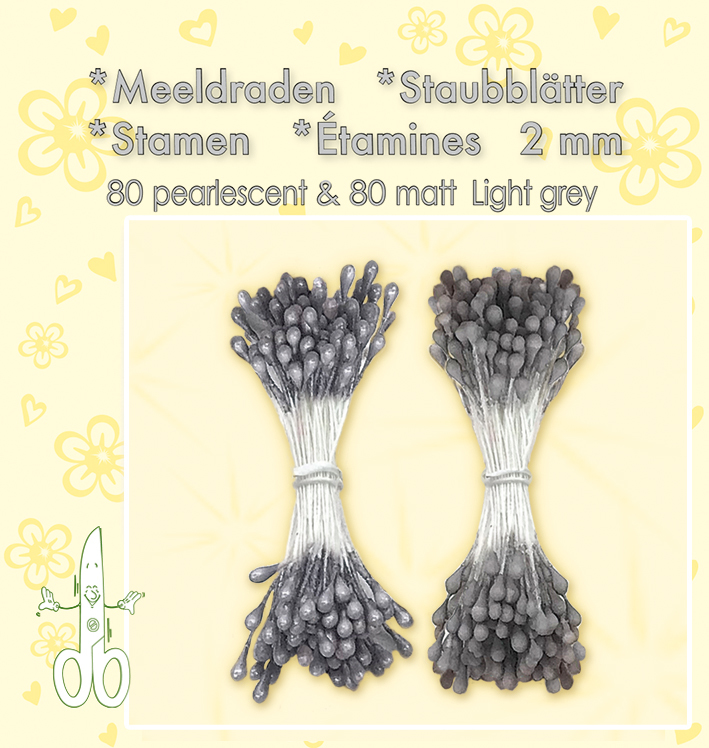 Stamen 2mm 80 Matt + 80 Pearl “Light Grey” 26.4902