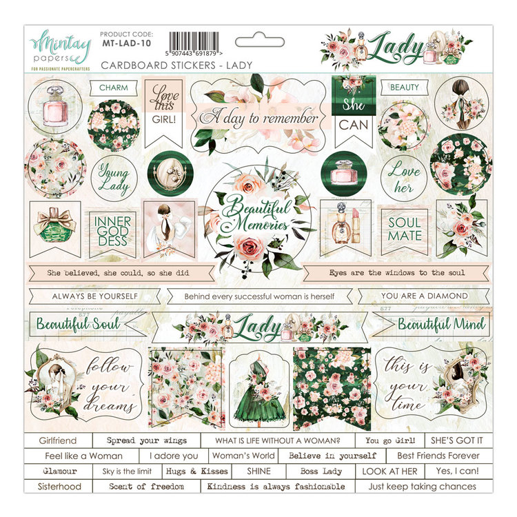 Mintays Lady Chipboard stickers