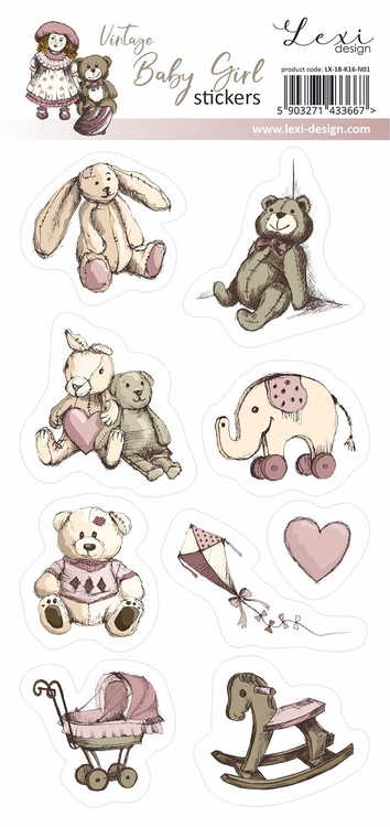 Vintage  baby girl stickers