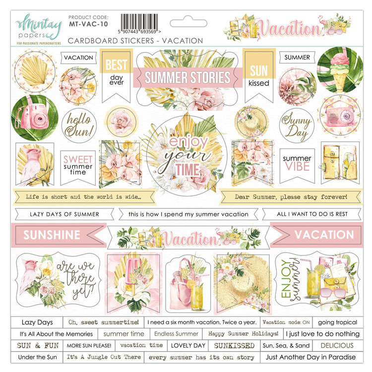 Chipboard stickers Vacation