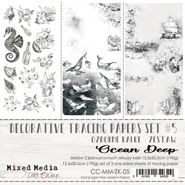 DECORATIVE TRACING PAPERS SET - 05 - OCEAN DEEP