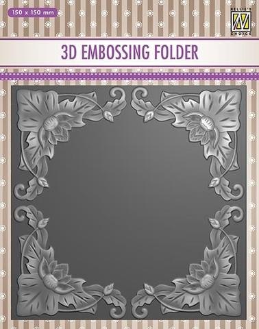 3D Embossingfolder Exotic Flower Frame