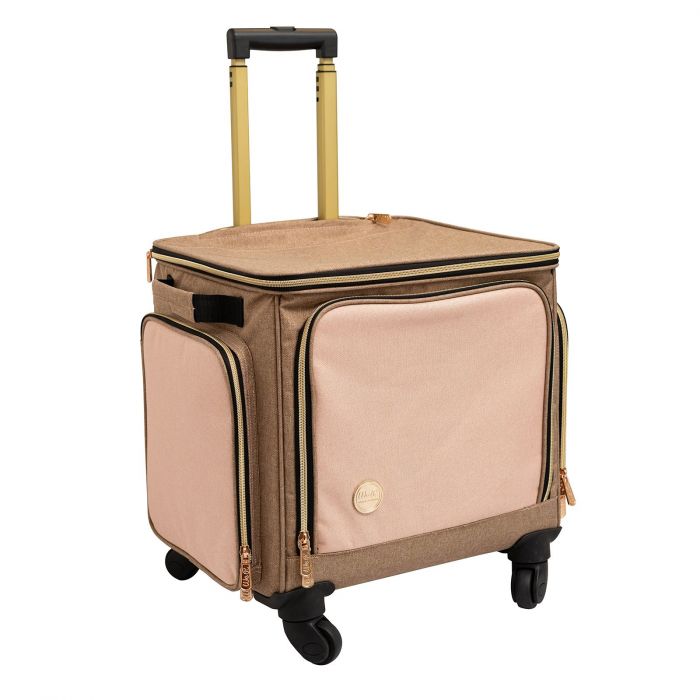 Crafter's bag Rolling bag Taupe and pink