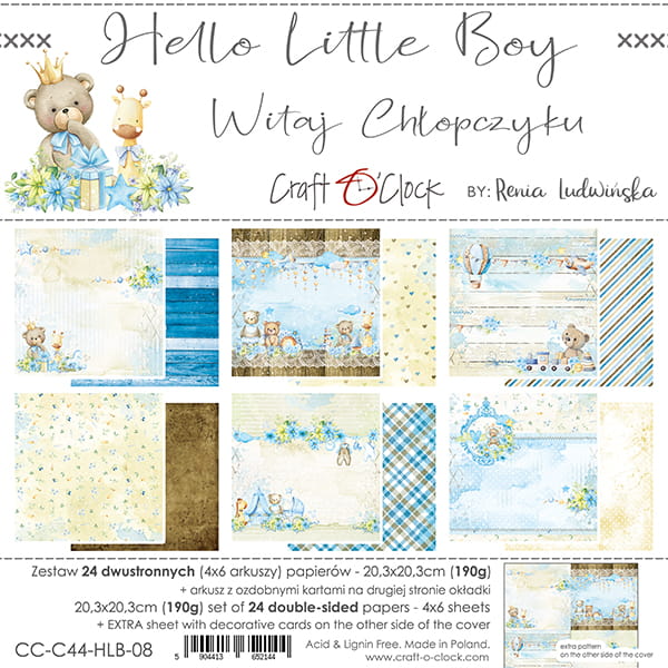 HELLO LITTLE BOY - A SET OF PAPERS 20,3X20,3CM