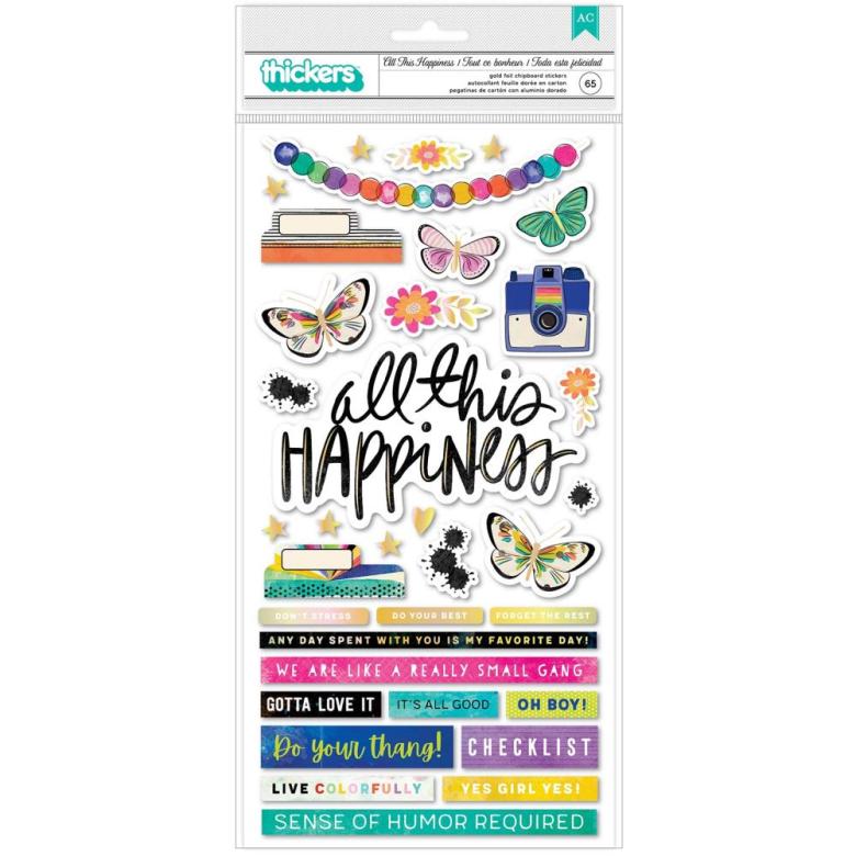 Color Study All This Happiness Phrase/Chipboard