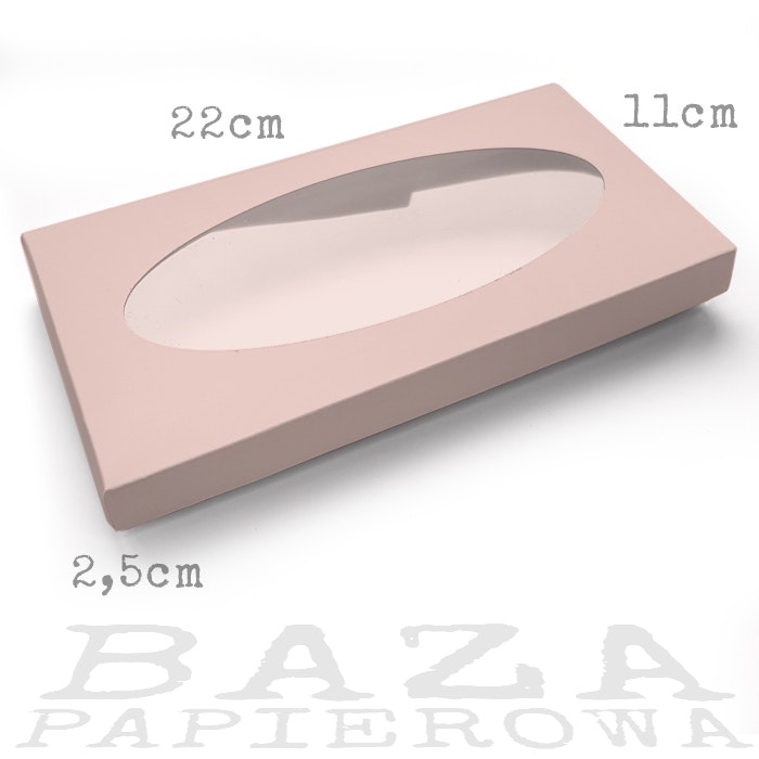 Låda med ovalt  fönster  2.5 cm Rosa