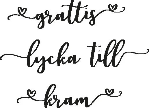 1821-Gummistämpel Set grattis - lycka till- kram