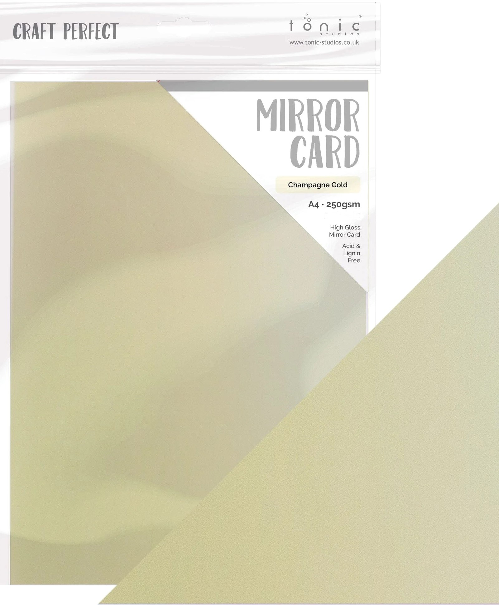 Mirror Card - Champagne Gold A4