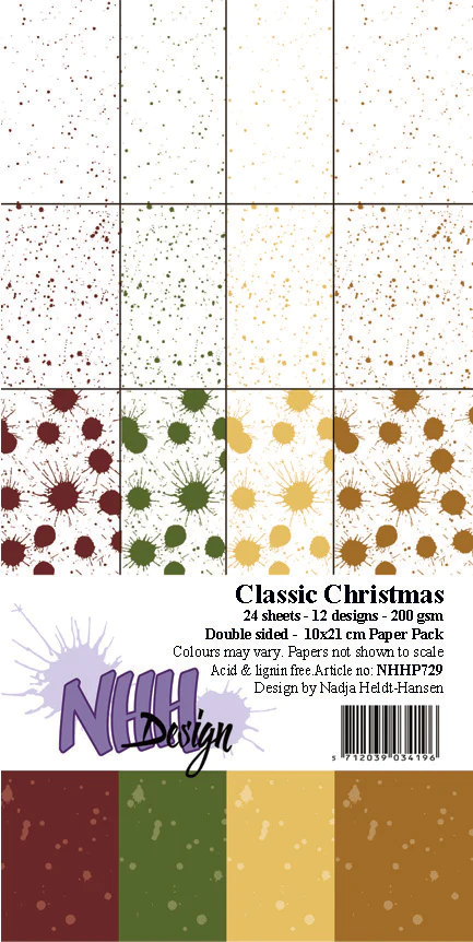 Classic Christmas  Paperpad 10x21cm