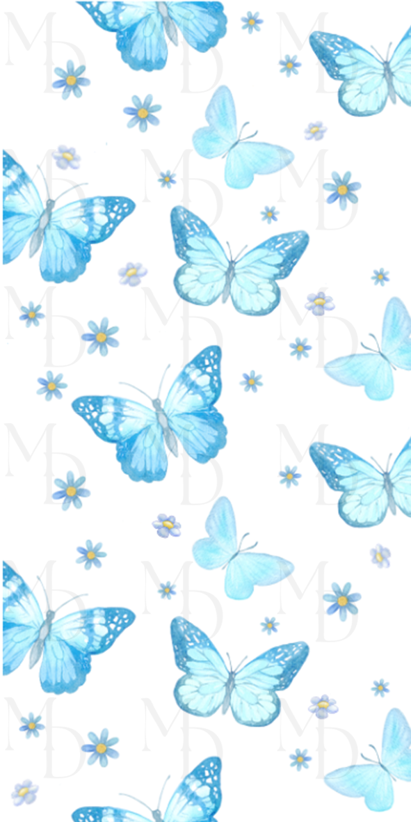 Ljusblå fjärilar slim