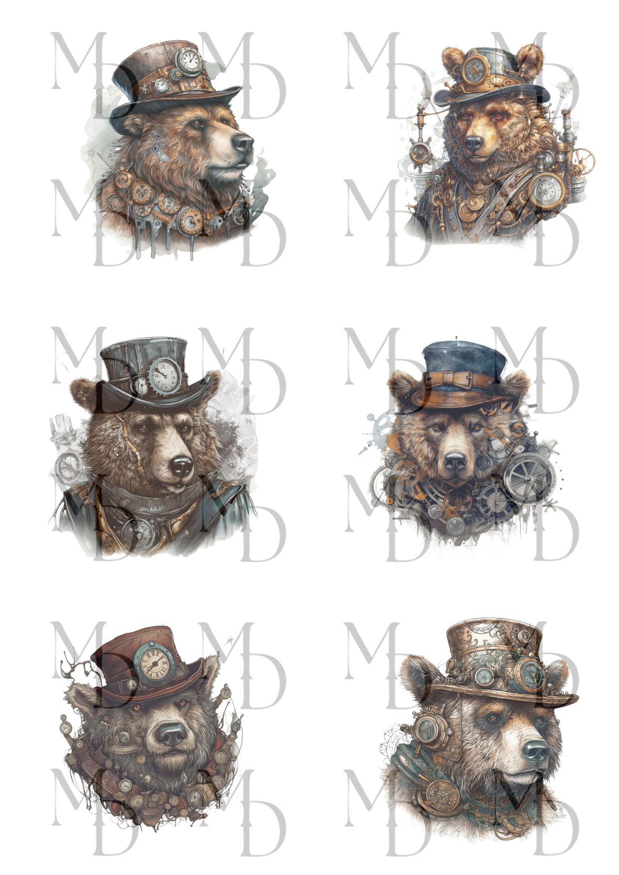 0067 Steampunk bears klippark