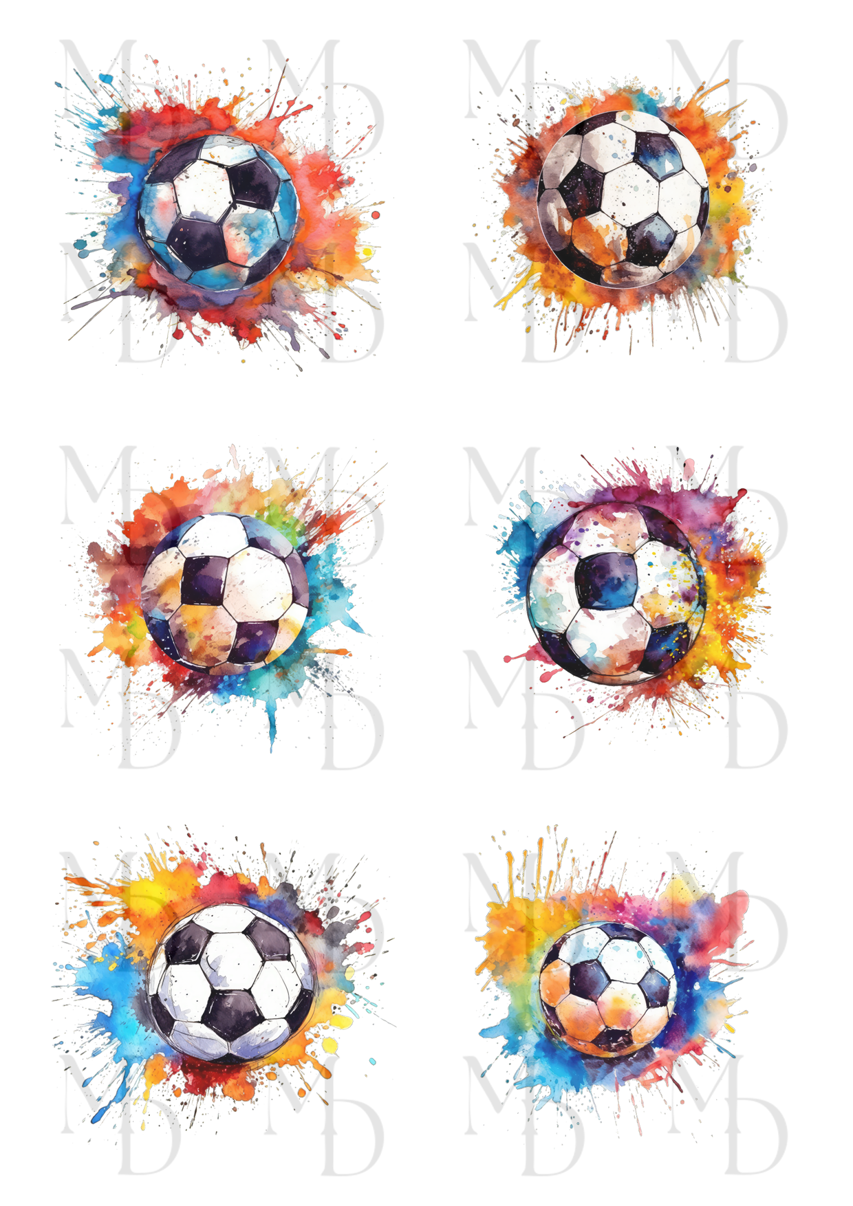 0190 Färgglada fotbollar