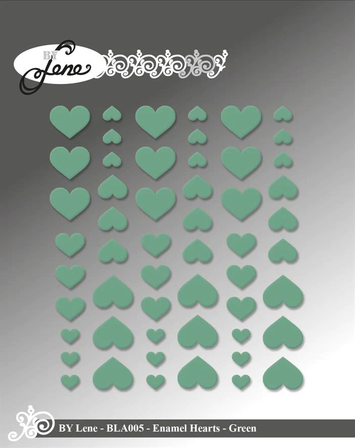 Enamel Hearts "Green  BLA005