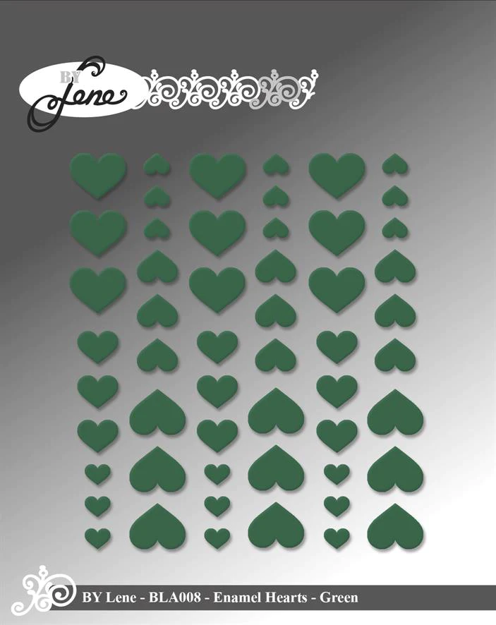 Enamel Hearts "Green
