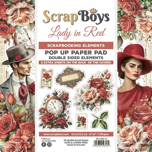 Pop up pad Lady in Red