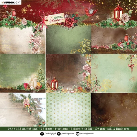 Studio Light ”Magical Christmas” 8×8 Inch Paper Pad Backgrounds