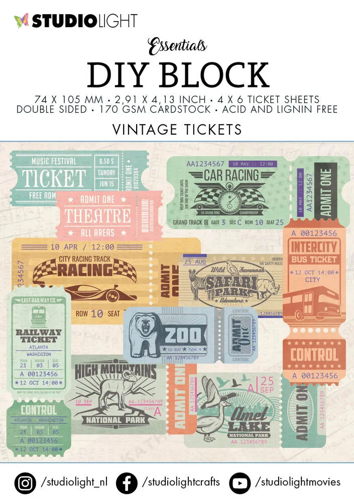 Vintage Tickets DIY Block Min