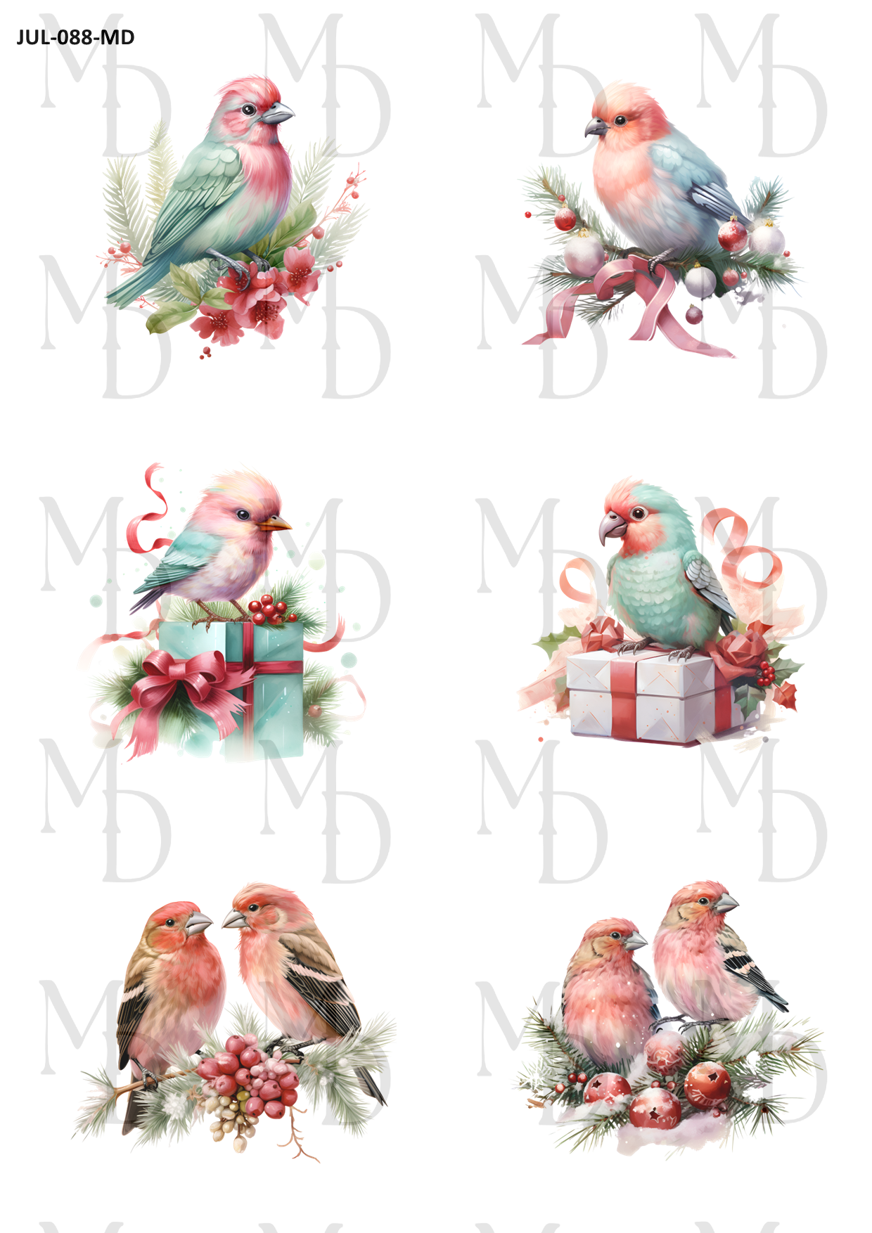 JUL-088-MD Christmas birds