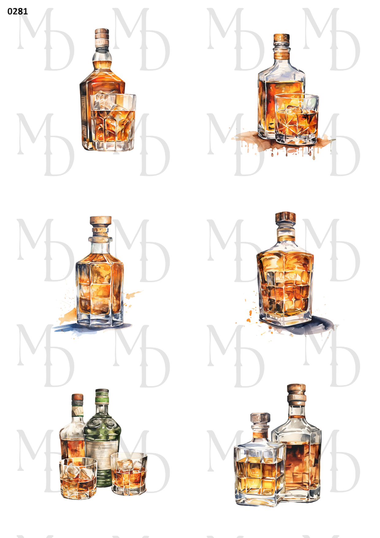 0281-MD Whiskeyflaskor