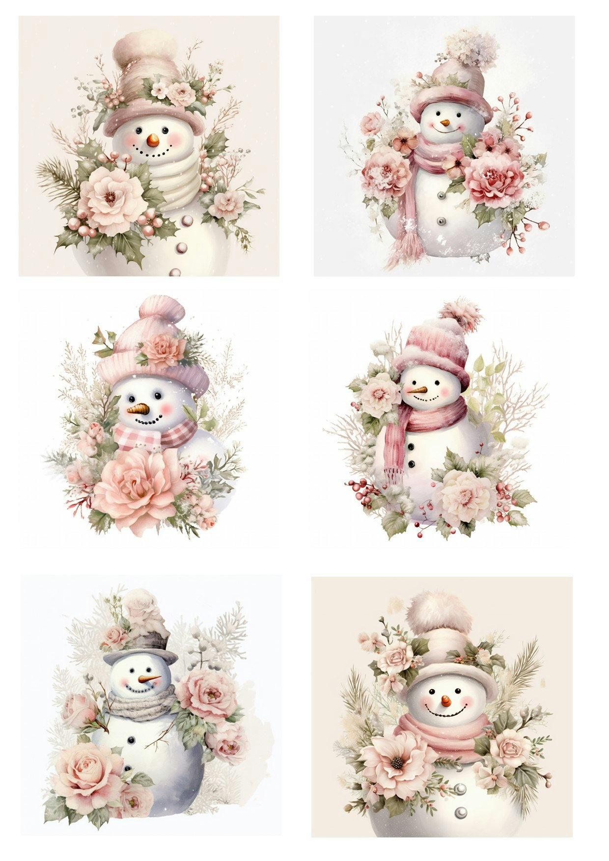 Rosa snögubbe klippark
