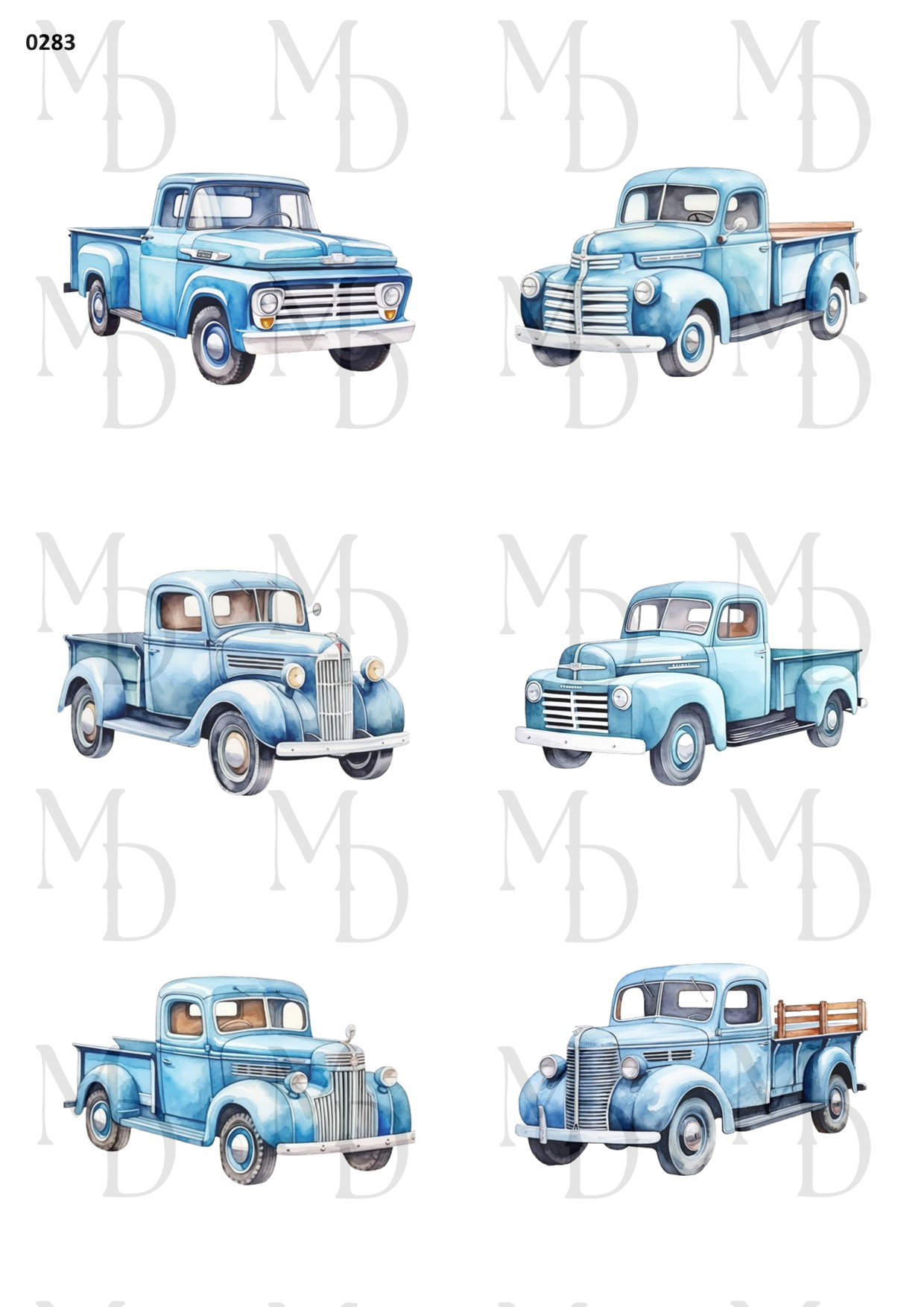 0283-MD Blue trucks